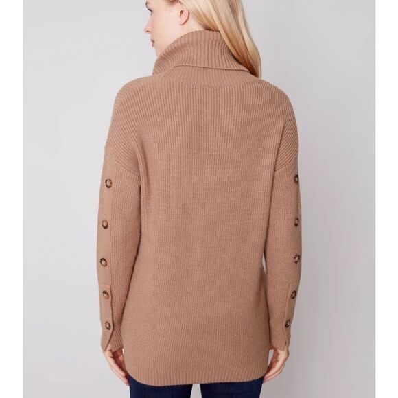 NWT CHARLIE B Turtleneck Button Down Sleeve Sweater Size XS - Picture 4 of 9